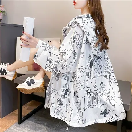 连帽防晒衣女夏季宽松大码女装透气薄款仙气户外防晒服开衫外套潮图片