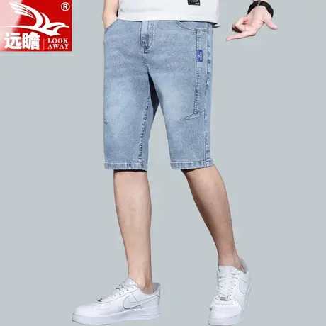 夏天薄款牛仔短裤男夏季五分裤男士宽松直筒修身潮流5分中裤男款商品大图