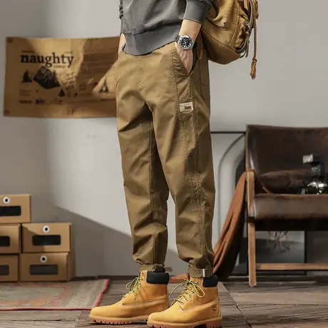 Modi Nick/摩帝尼克夏季薄款男士工装裤纯棉束脚运动休闲裤男长裤商品大图