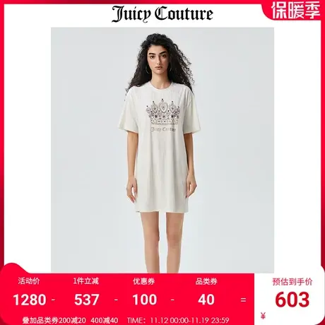 Juicy Couture橘滋连衣裙女2023夏季新款时尚美式丝绒短袖T恤上衣图片