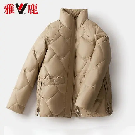 雅鹿羽绒服女短款2022冬季新款休闲宽松面包服时尚小个子短外套潮商品大图