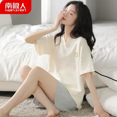 睡衣女款夏天夏季2023年新款纯棉短袖女士短裤套装大气家居服夏款图片