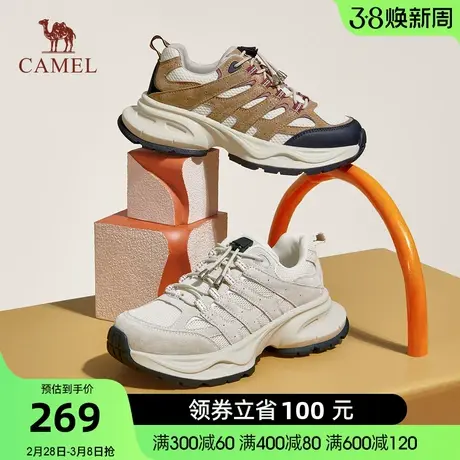 骆驼女鞋秋季新款复古厚底老爹鞋女百搭时尚运动休闲鞋商品大图