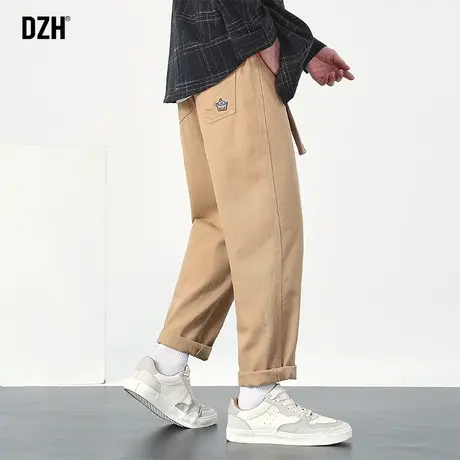 男士卡其色直筒休闲裤男潮流韩版春夏款宽松工装裤2023新款长裤子商品大图