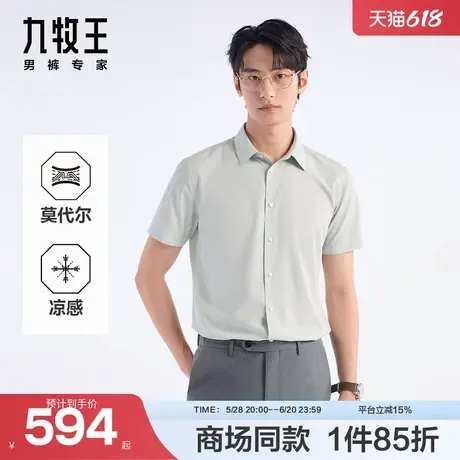 [商场同款]九牧王男装2025春夏新款清爽凉感经典百搭休闲男款衬衫图片