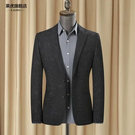 青年男士休闲西装外套秋季新款韩版潮流帅气单件小西服男时尚上衣商品大图