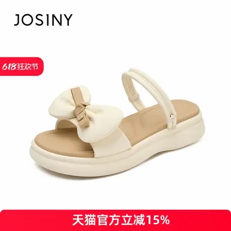 卓诗尼2025年夏季新款蝴蝶结凉鞋女款女鞋子休闲简约凉鞋图片