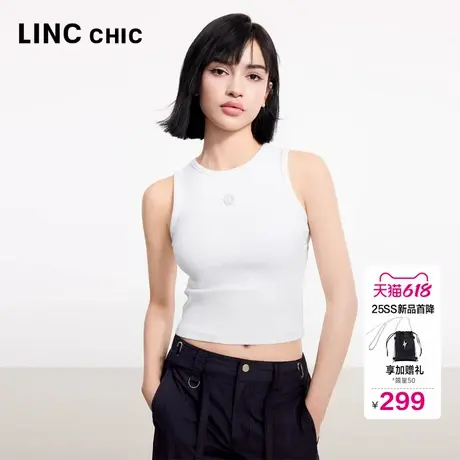 LINC金羽杰2025年夏季新款机能感宽肩吊带背心女内搭淡人穿搭431Y图片