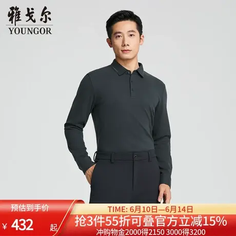 【商场同款】雅戈尔男士长袖衬衫秋冬新款官方商务休闲POLO衫男图片