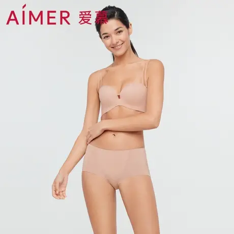 爱慕内裤女士高弹贴身轻薄款纯棉裆一片式包臀中腰平角裤AM237271图片