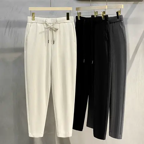 冰丝小西裤男士九分裤子夏季商务正装直筒休闲裤男韩版潮流长裤子商品大图