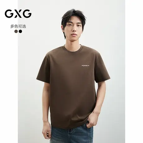 2025年夏季新品GXG男士短袖含棉后背印花时尚男士T恤商品大图