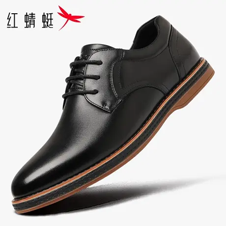红蜻蜓男鞋新款鞋子男士休闲皮鞋男正装商务英伦风小皮鞋真皮牛皮商品大图