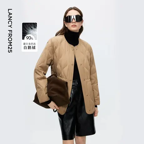 【轻羽45°云系列】朗姿霍尔多巴吉鹅绒法式羽绒服2025年冬季新款图片