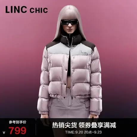 LINC金羽杰轻薄羽绒服女短款23年秋冬新款炫彩酷感超轻Y23801061商品大图