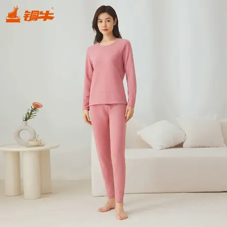 铜牛丝柔弹力绒贴护圆领女套 秋冬套装女秋衣秋裤VN084商品大图