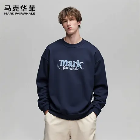 马克华菲 deer 秋季新款潮流字母印花美式宽松圆领卫衣外套男女款商品大图