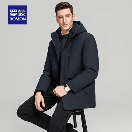 【鹅绒一衣五穿】罗蒙男士可拆内胆羽绒服2025冬季新款中长款外套商品大图