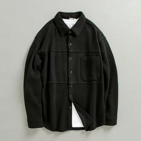 休闲衬衫男长袖男士秋冬季免烫水洗衬衣日系复古男装百搭外套潮流商品大图