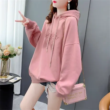 设计感蝴蝶连帽卫衣女秋季2022年新款宽松大版ins潮减龄时尚上衣商品大图