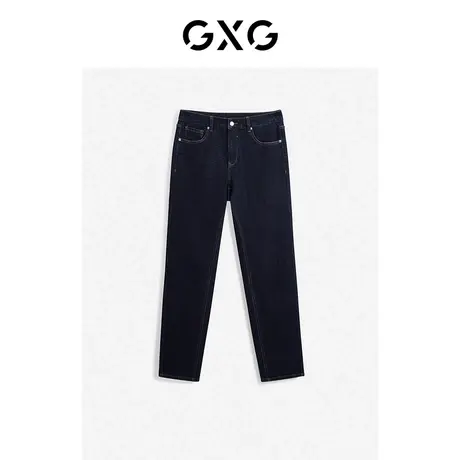 GXG男装 23年冬季新品柔软舒适保暖经典直筒牛仔裤男长裤图片