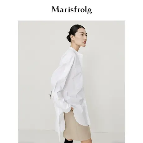 【日本进口面料】玛丝菲尔上衣春装新款白衬衫收腰设计感小众商品大图