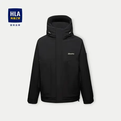 HLA/海澜之家保暖羽绒服2023秋冬新款白鸭绒连帽时尚外套男商品大图