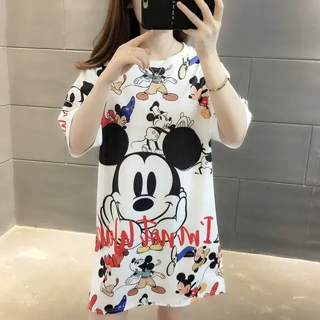 纯棉短袖T恤女装宽松2024年新款春季洋气中长款设计感打底衫爆款商品大图