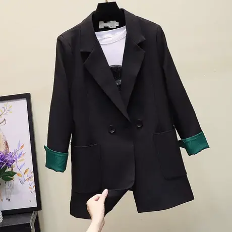 纯色西装外套女2023春秋季新款韩版休闲时尚职业装气质小西服潮商品大图