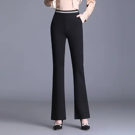 春秋坠感微喇叭裤女长裤子2023新款高腰显瘦通勤直筒西装裤休闲裤商品大图