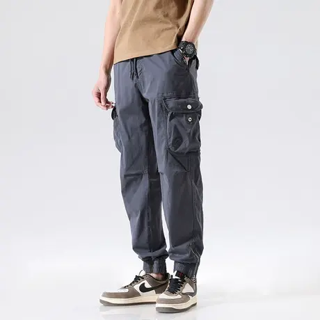 裤子男款夏季工装长裤男夏薄款工装裤纯色时尚男士休闲裤潮流宽松商品大图