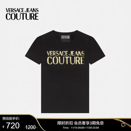 【限时优惠】VERSACE JEANS COUTURE 女士LOGO短袖简约圆领T恤商品大图