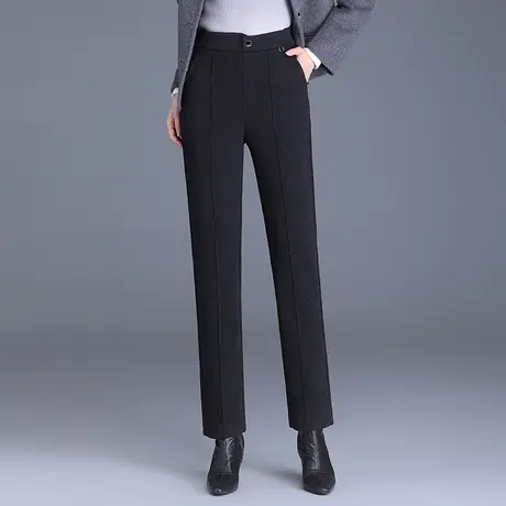 气质小直筒裤烟管裤女秋冬2023新款高腰显瘦加绒长裤通勤职业裤子图片