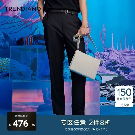 TRENDIANO秋季男装新款时尚简约直筒百搭宽松长裤休闲裤潮商品大图