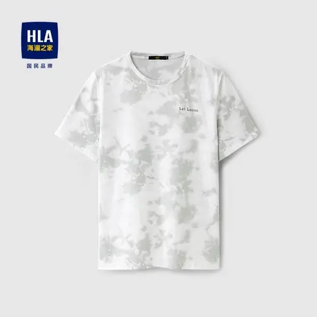 HLA/海澜之家2024满身扎染短袖T恤时尚潮流舒适透气棉质短T男商品大图