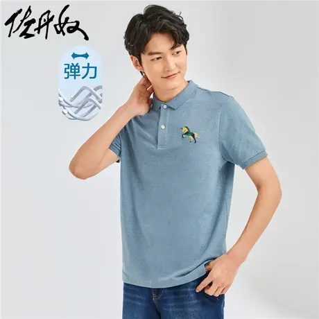 佐丹奴Polo男装独角兽刺绣针织弹力珠地布短袖POLO 13013212图片