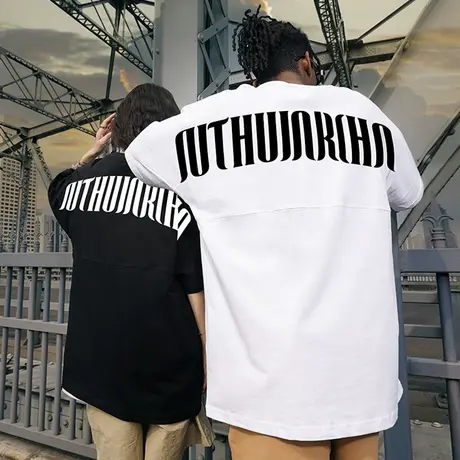 Nuthink加肥加大美式高街字母短袖T恤男夏季国潮潮牌ins半袖上衣商品大图