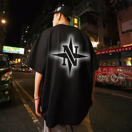 Nuthink美式高街字母T恤男潮牌宽松情侣短袖潮流大码半袖上衣春季商品大图