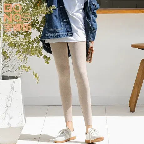 宝娜斯春秋冬款铅笔小黑裤小脚九分外穿薄款黑灰咖高腰显瘦打底裤图片