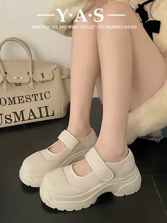 丑萌大头鞋女2024年新款春季女鞋子百搭运动休闲魔术贴玛丽珍单鞋商品大图