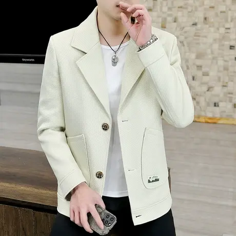 韩版男春季休闲西装潮流美式复古小香风夹克上衣高级感帅气小西服商品大图