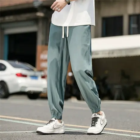 亚麻裤子男夏季薄款棉麻裤中国风大码男裤束脚哈伦裤宽松休闲长裤商品大图