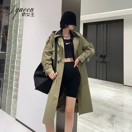 风衣大衣女中长款秋季复古港味宽松显瘦休闲英伦风过膝长袖外套潮图片