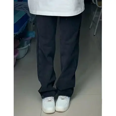 阔腿牛仔裤女小个子春秋高街ins潮宽松高腰显瘦直筒休闲拖地长裤图片