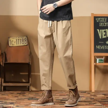 美式潮流男款裤子百搭秋冬季男裤直筒工装裤男士大码时尚休闲裤商品大图