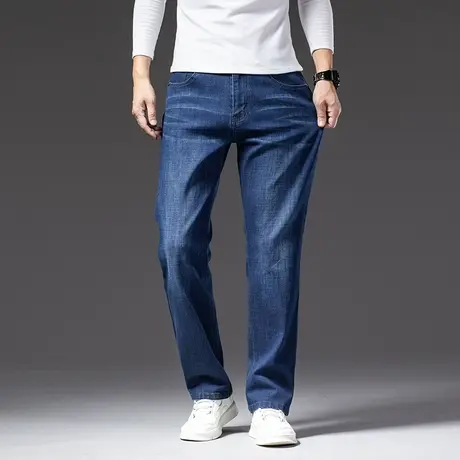 大码直筒牛仔裤男春季肥佬胖人男士长裤子加肥加大码商务休闲宽松商品大图
