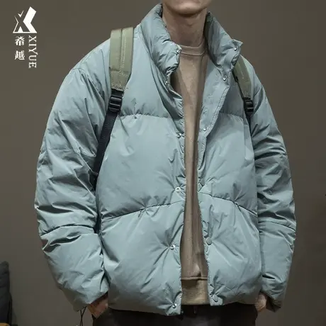 希越运动羽绒服男轻暖90鸭绒情侣男士2022冬季新款大码立领厚外套商品大图