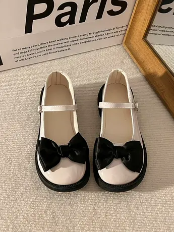 仙女鞋温柔玛丽珍女鞋复古法式jk蝴蝶结可爱小皮鞋英伦学院风单鞋商品大图