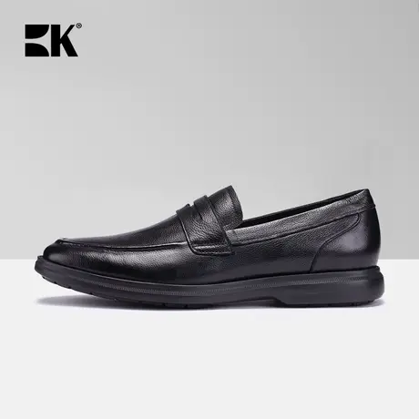 BK伯帝酷奇商务正装皮鞋真皮休闲乐福鞋男士套脚英伦休闲皮鞋春季商品大图