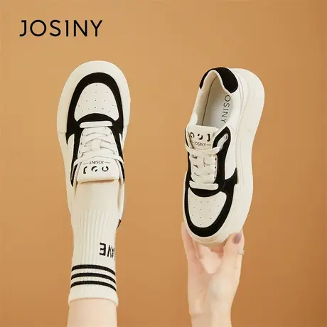 Josiny/卓诗尼厚底黑白熊猫鞋女2024新款春季百搭休闲板鞋运动鞋商品大图